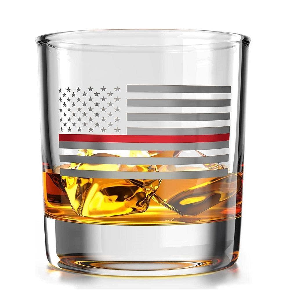 Thin Red Line Fire Fighter American Flag - Whiskey Gl