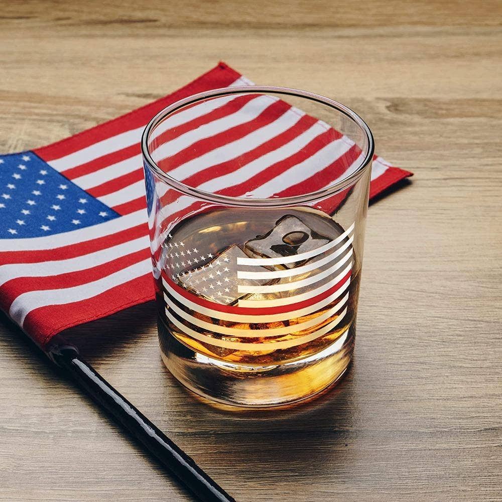 Thin Red Line Fire Fighter American Flag - Whiskey Gl