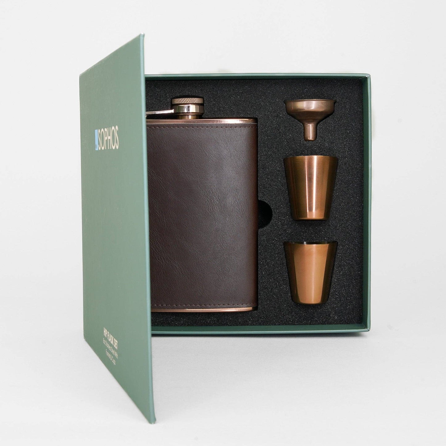 4 Piece Copper Hip Flask Set