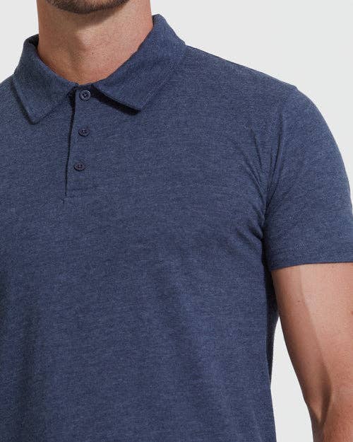 Short Sleeve Shirt | Polo | Heather Navy
