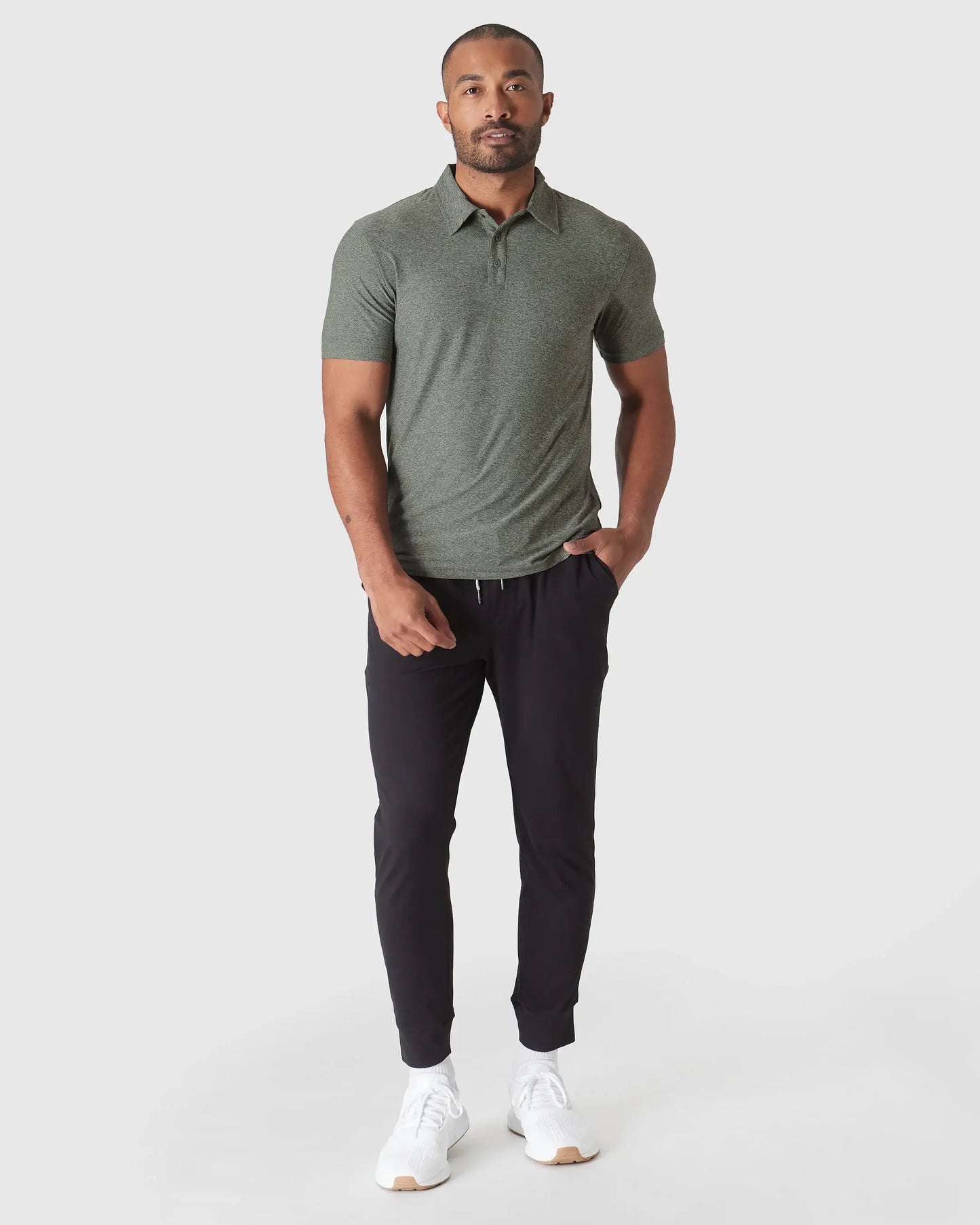 Short Sleeve Shirt | Active | Polo | Heather Forest