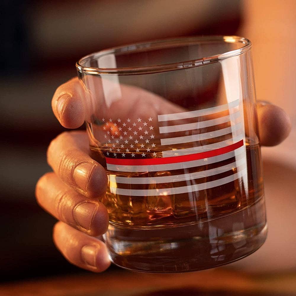 Thin Red Line Fire Fighter American Flag - Whiskey Gl