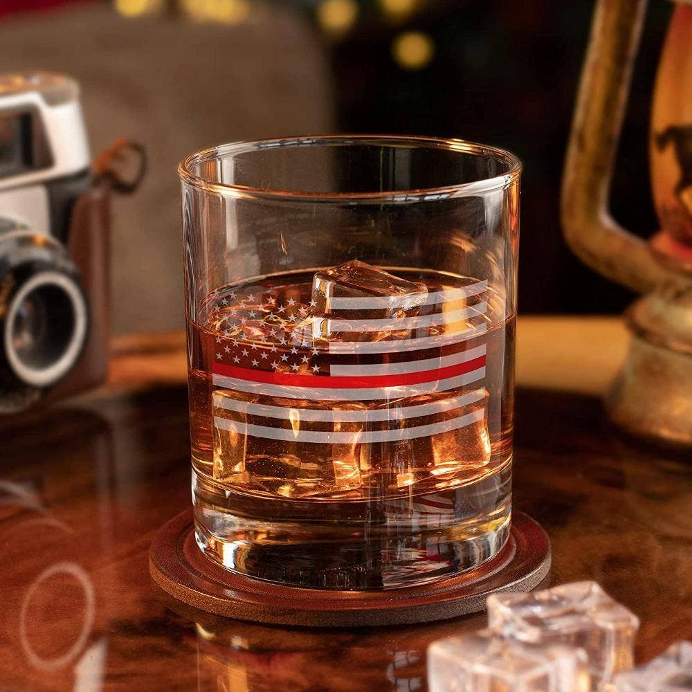 Thin Red Line Fire Fighter American Flag - Whiskey Gl