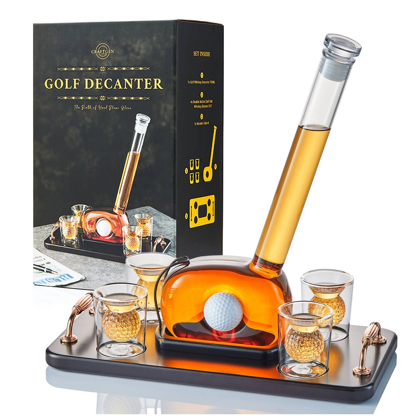 Golf Whiskey Decanter Set - Golf Gifts for Men