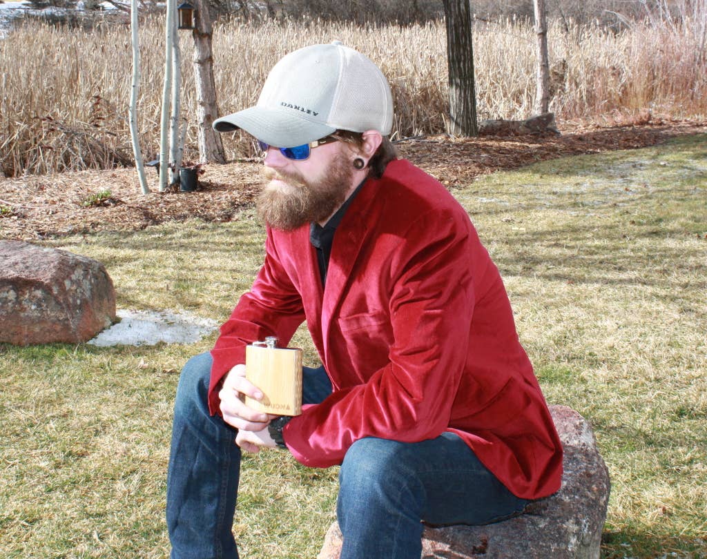 6 oz. Wooden Hip Flask (with Gift Box Options)