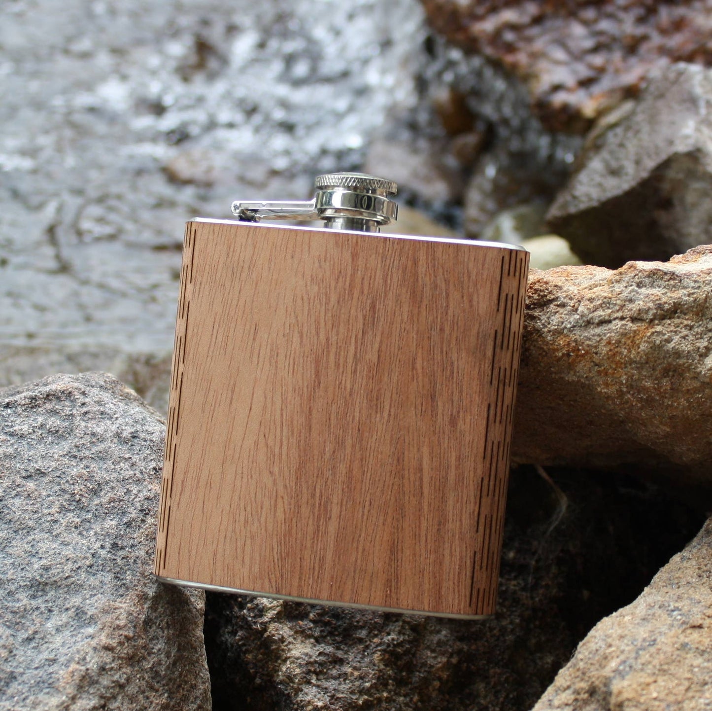 6 oz. Wooden Hip Flask (with Gift Box Options)