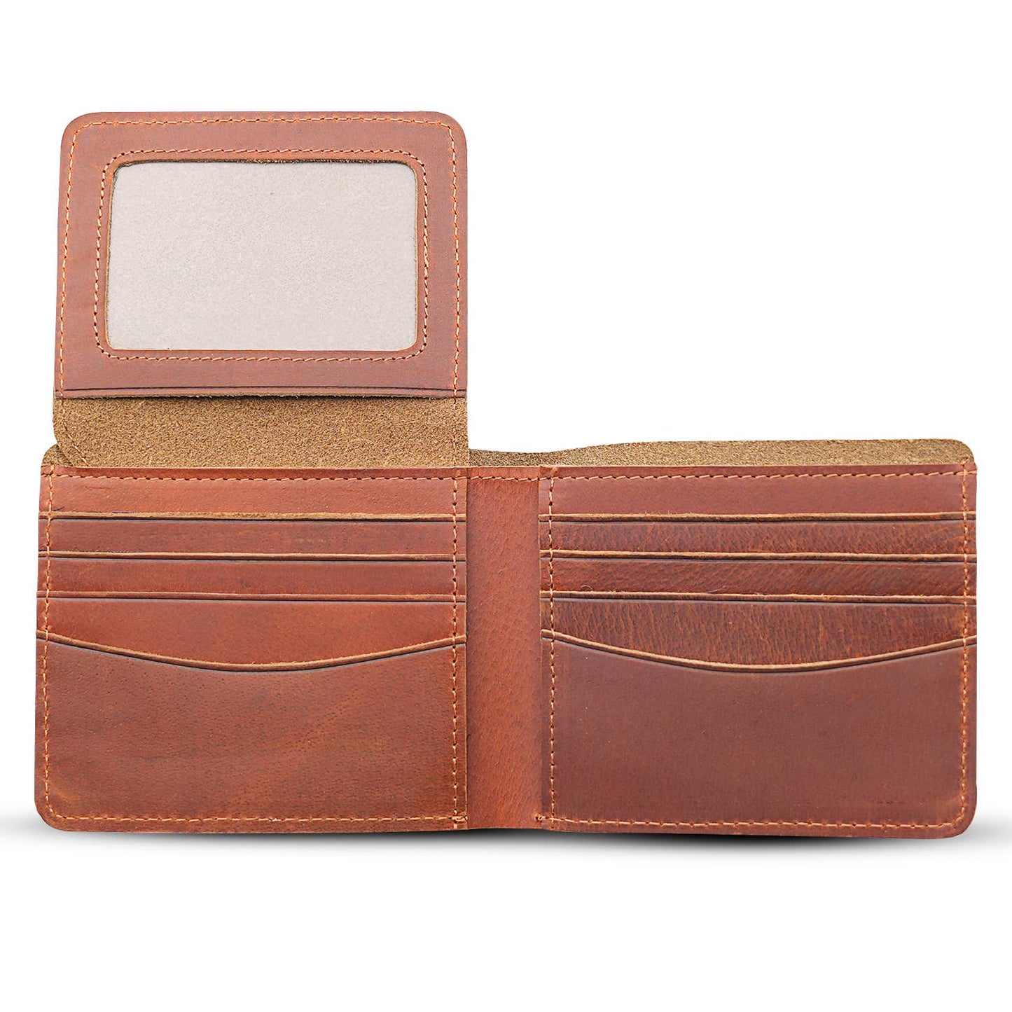 Genuine Leather Wallet for Men with Flap out ID Window