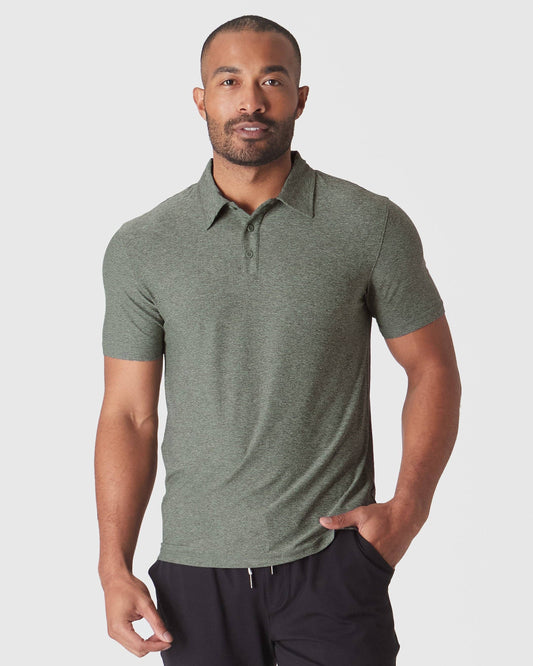 Short Sleeve Shirt | Active | Polo | Heather Forest