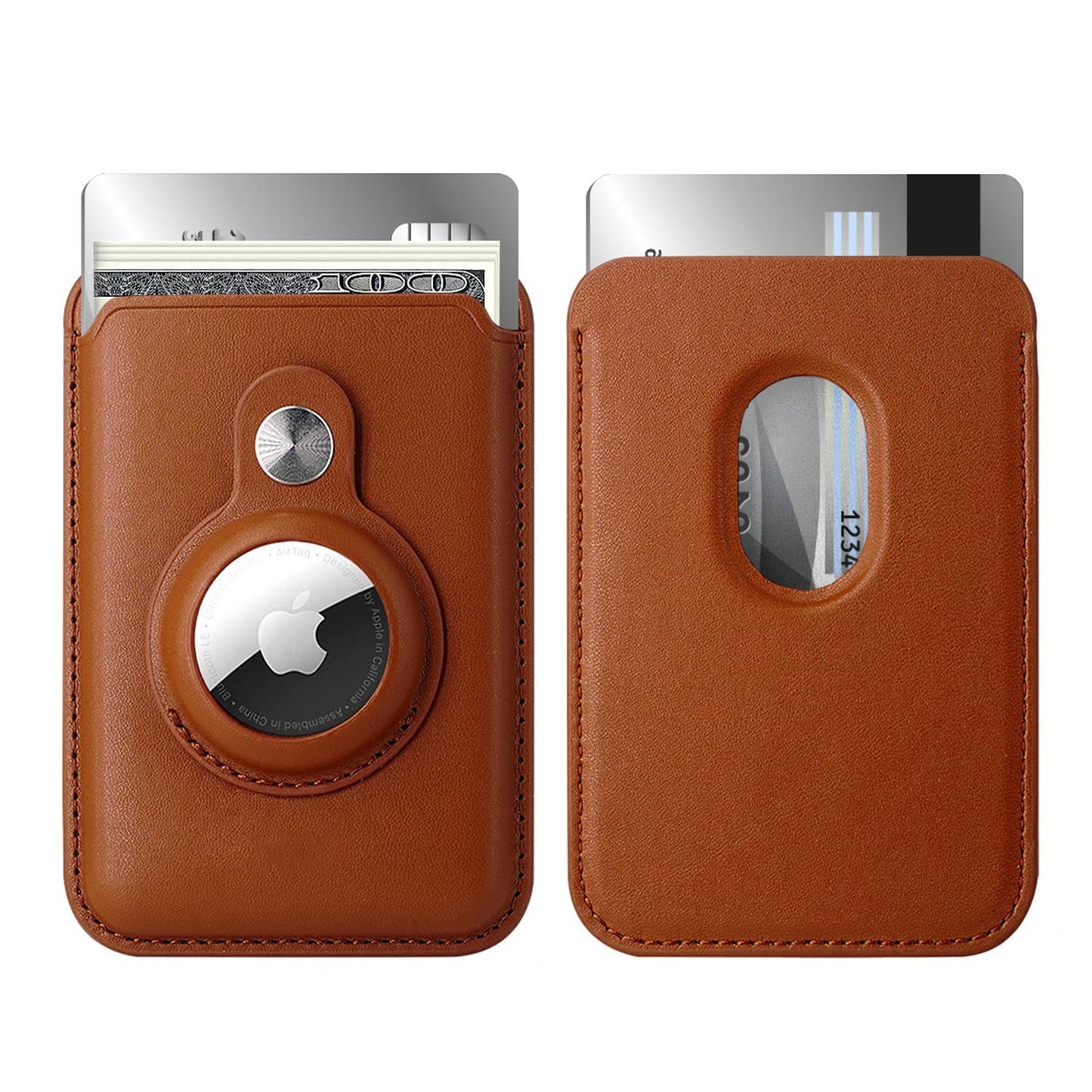 RFID Magnetic Card Wallet Holder With Built-In AirTag Pocket