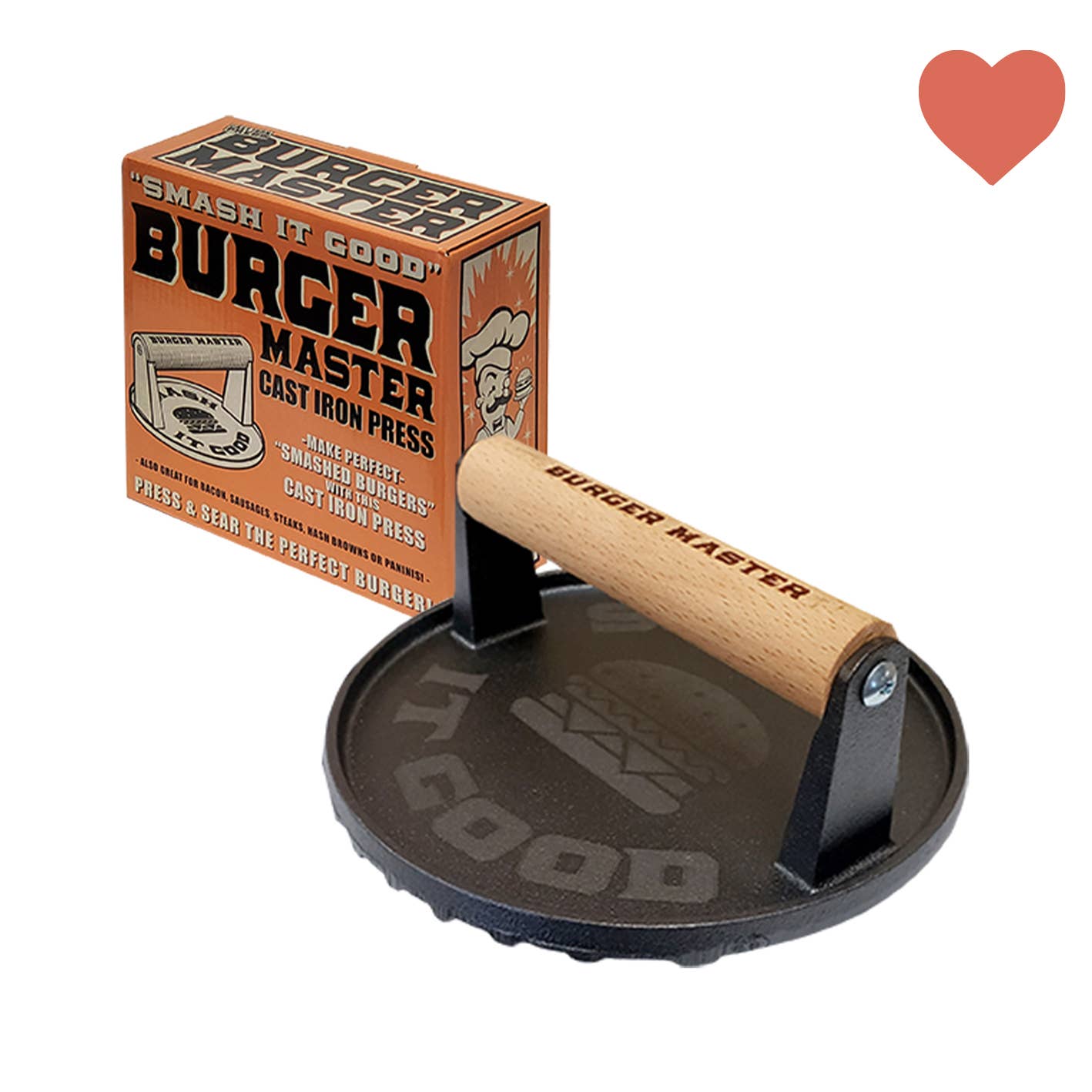 "Burger Master" Cast Iron Grill Press