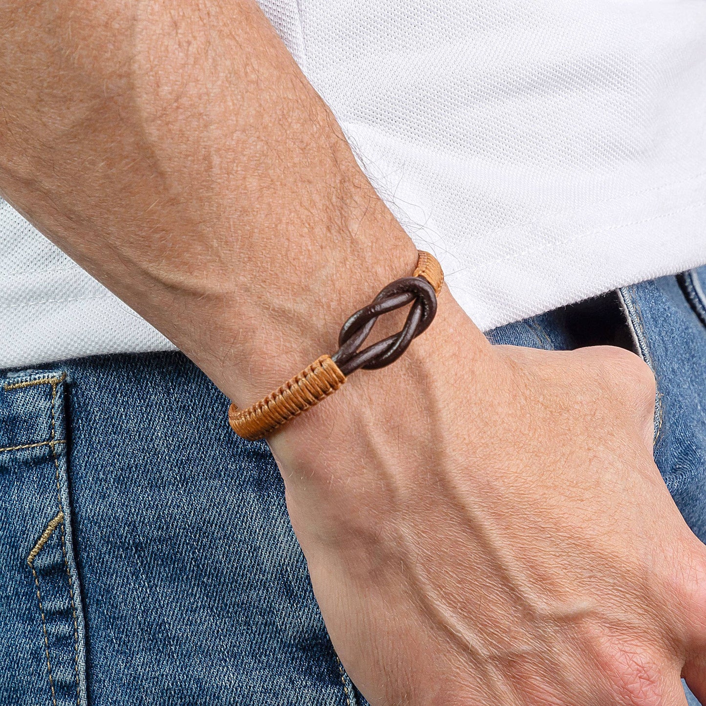 Men's Infinity Knot Leather Bracelet  | Gift for Men |