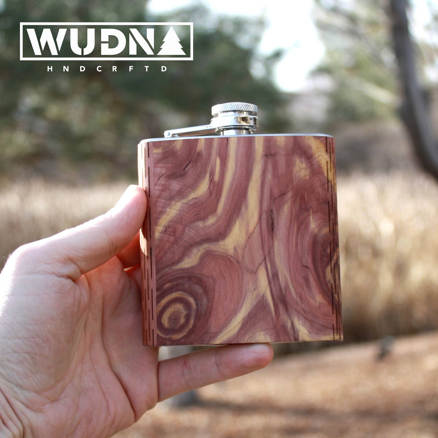 6 oz. Wooden Hip Flask (with Gift Box Options)