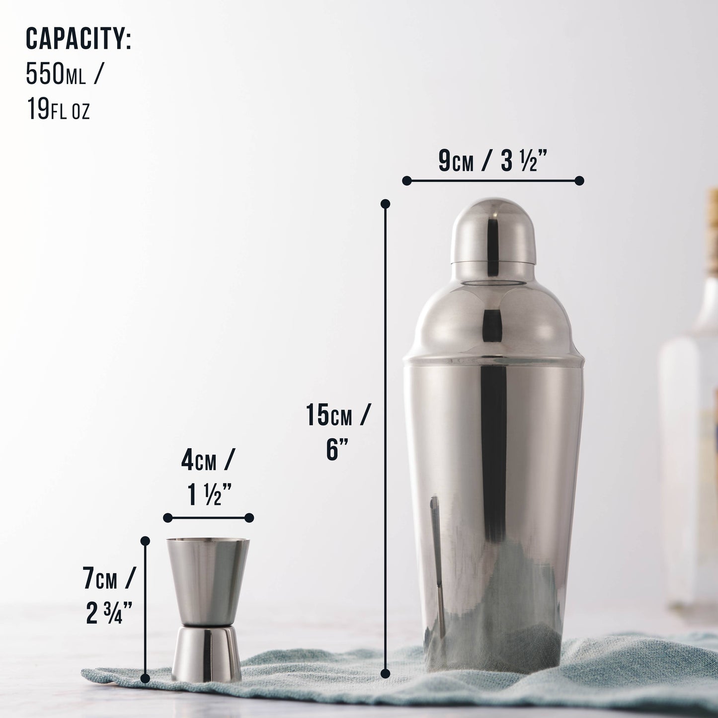 10 Pieces Stainless Steel Cocktail Making Shaker Mixer