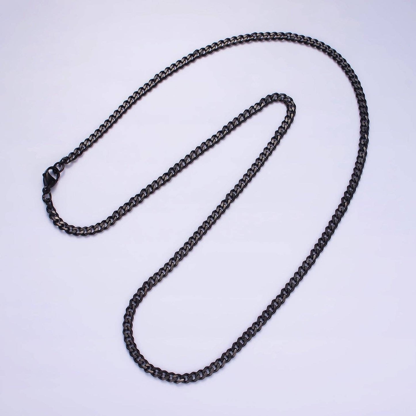 Stainless Steel 3.4 mm Curb Chain Men's Necklace