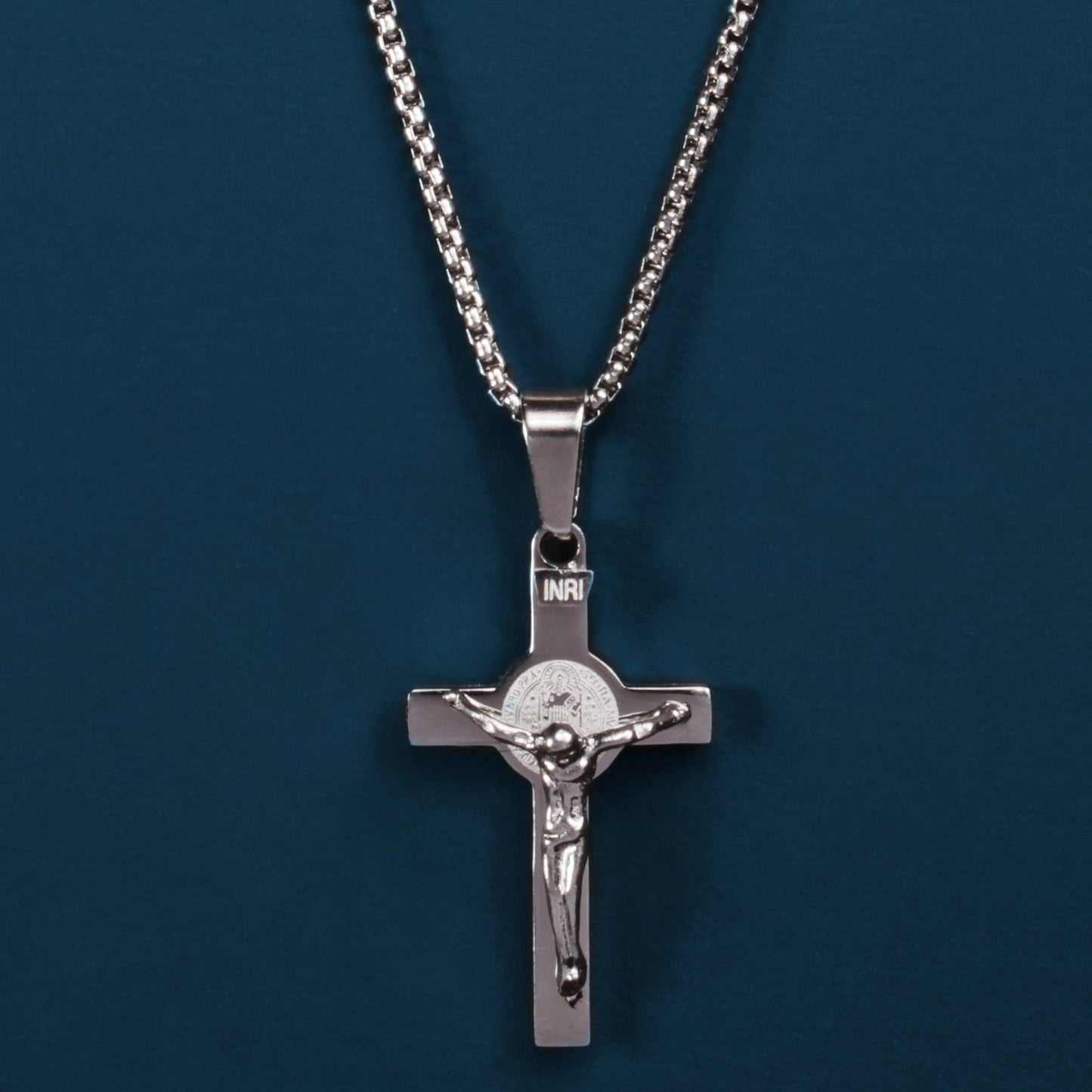 Stainless Steel Crucifix Pendant Necklace