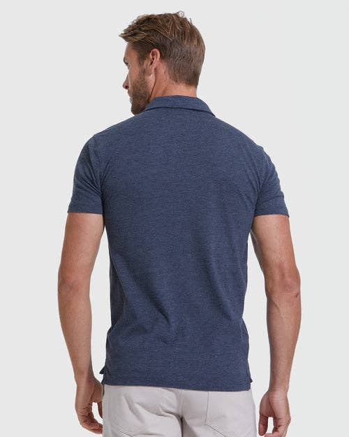 Short Sleeve Shirt | Polo | Heather Navy