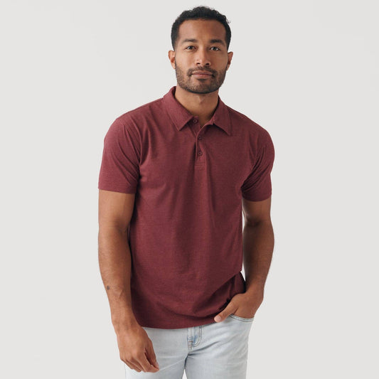 Short Sleeve Shirt | Polo | Heather Burgundy