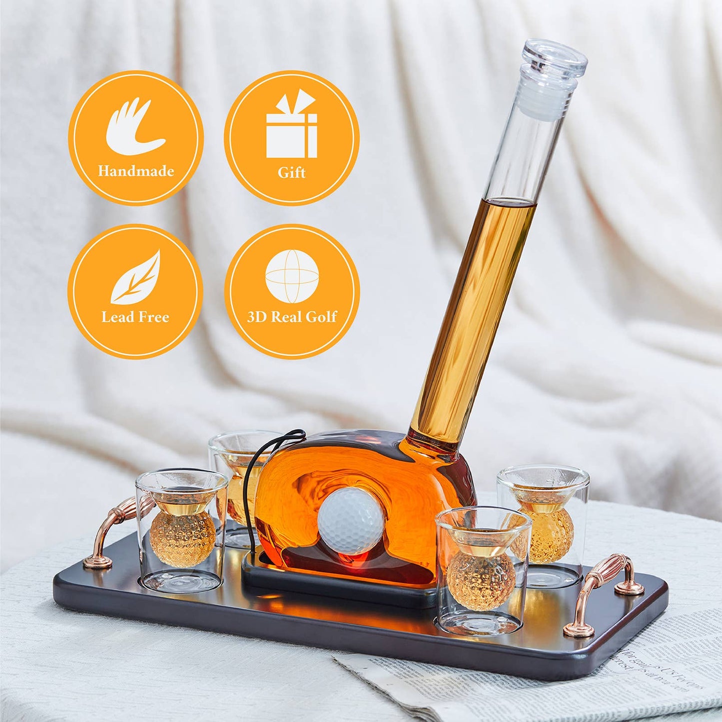 Golf Whiskey Decanter Set - Golf Gifts for Men