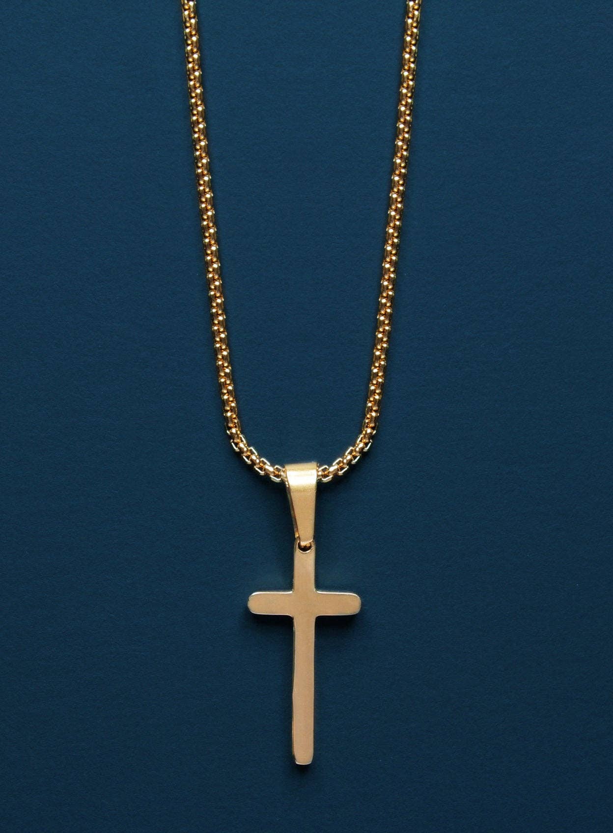 Mini Gold Cross Necklace for Men