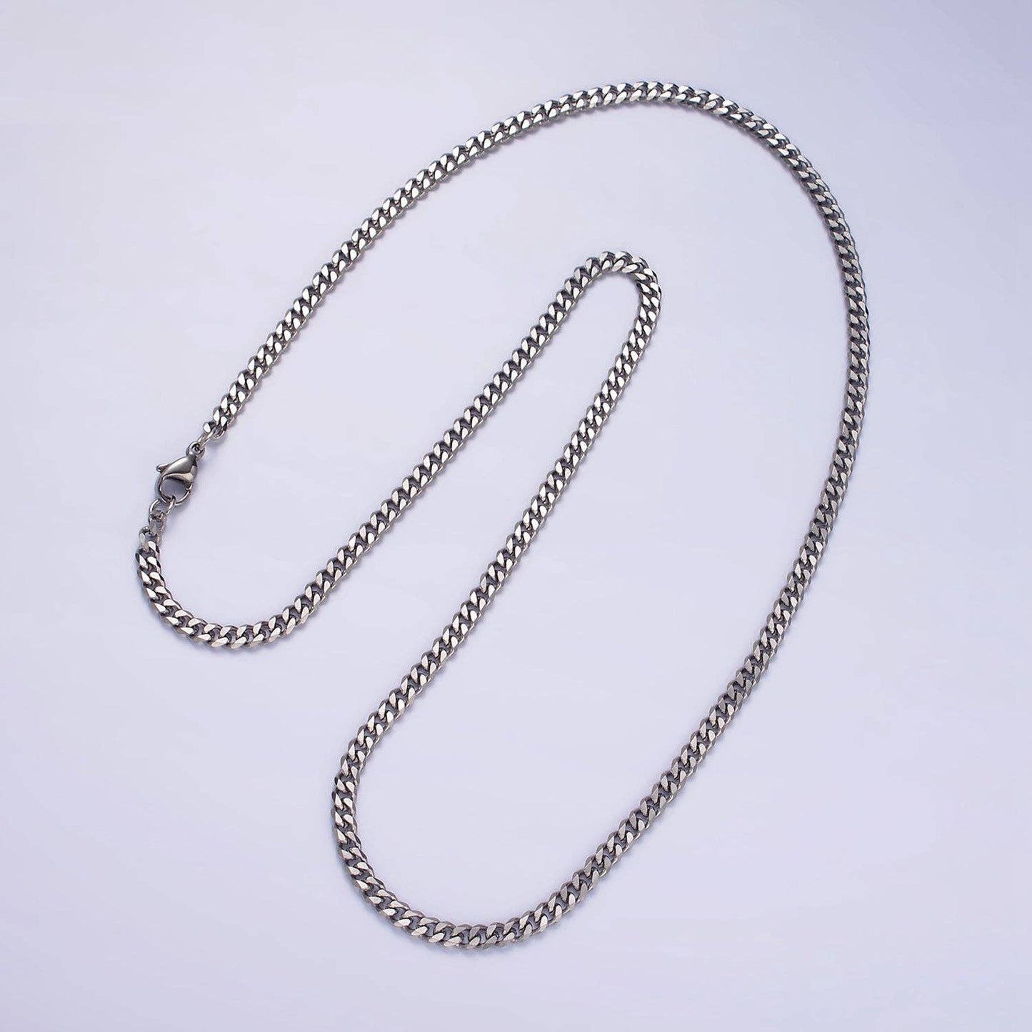 Stainless Steel 3.4 mm Curb Chain Men's Necklace