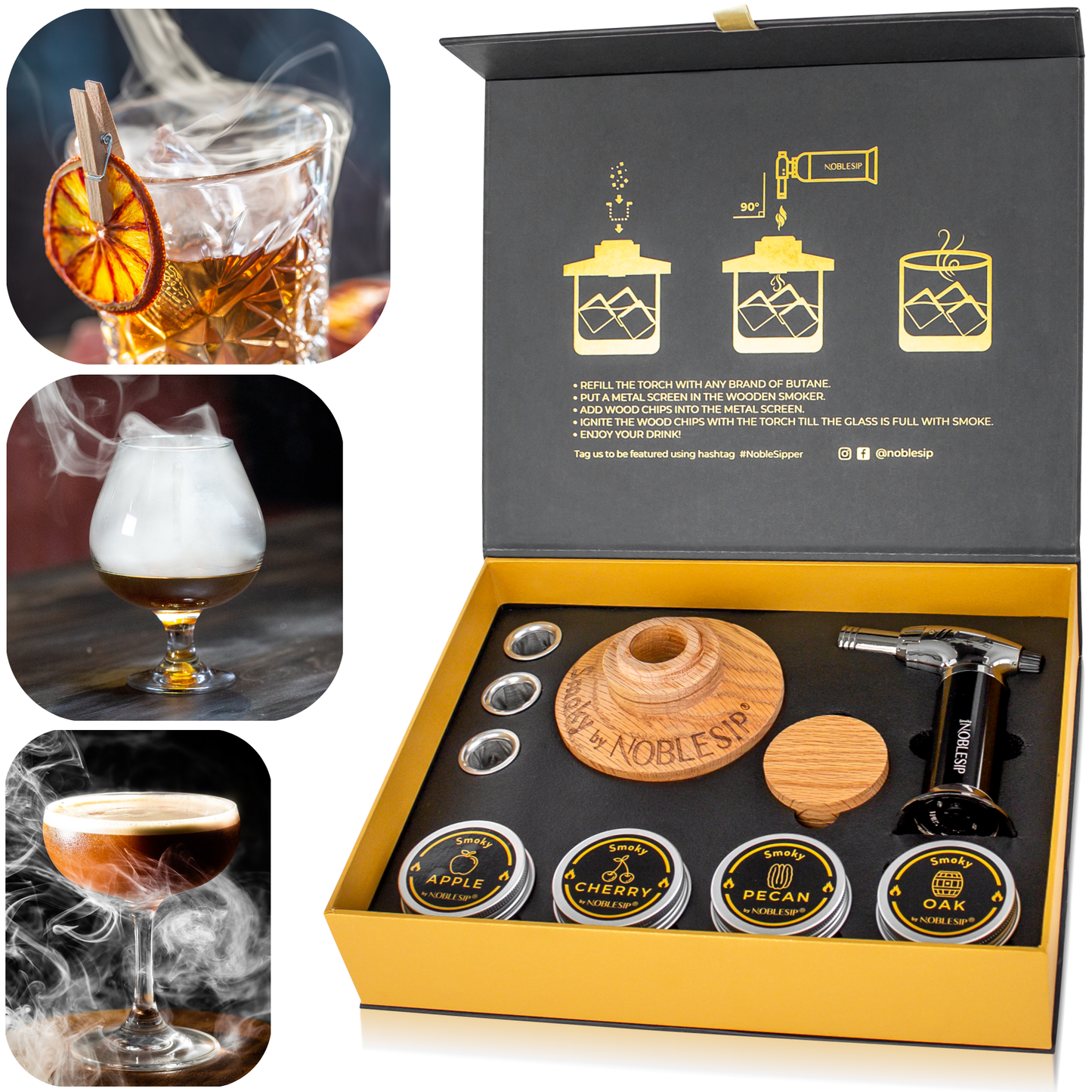 Cocktail Smoker Kit, Gift Set MEN. Whiskey, Bourbon Home Bar