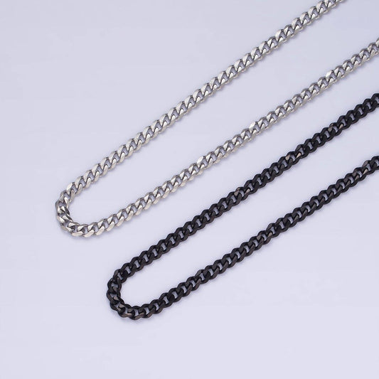 Stainless Steel 3.4 mm Curb Chain Men's Necklace