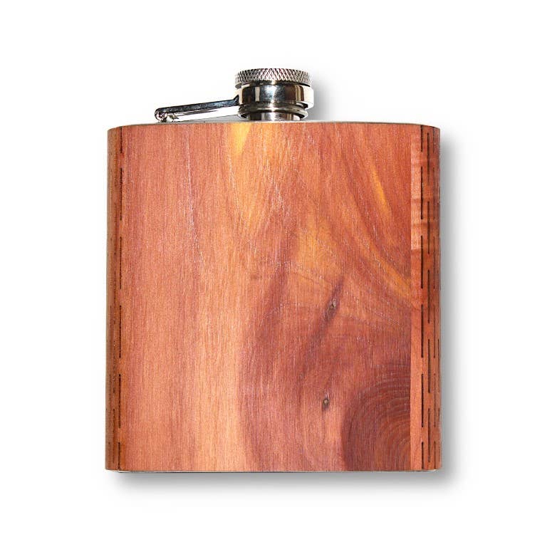 6 oz. Wooden Hip Flask (with Gift Box Options)