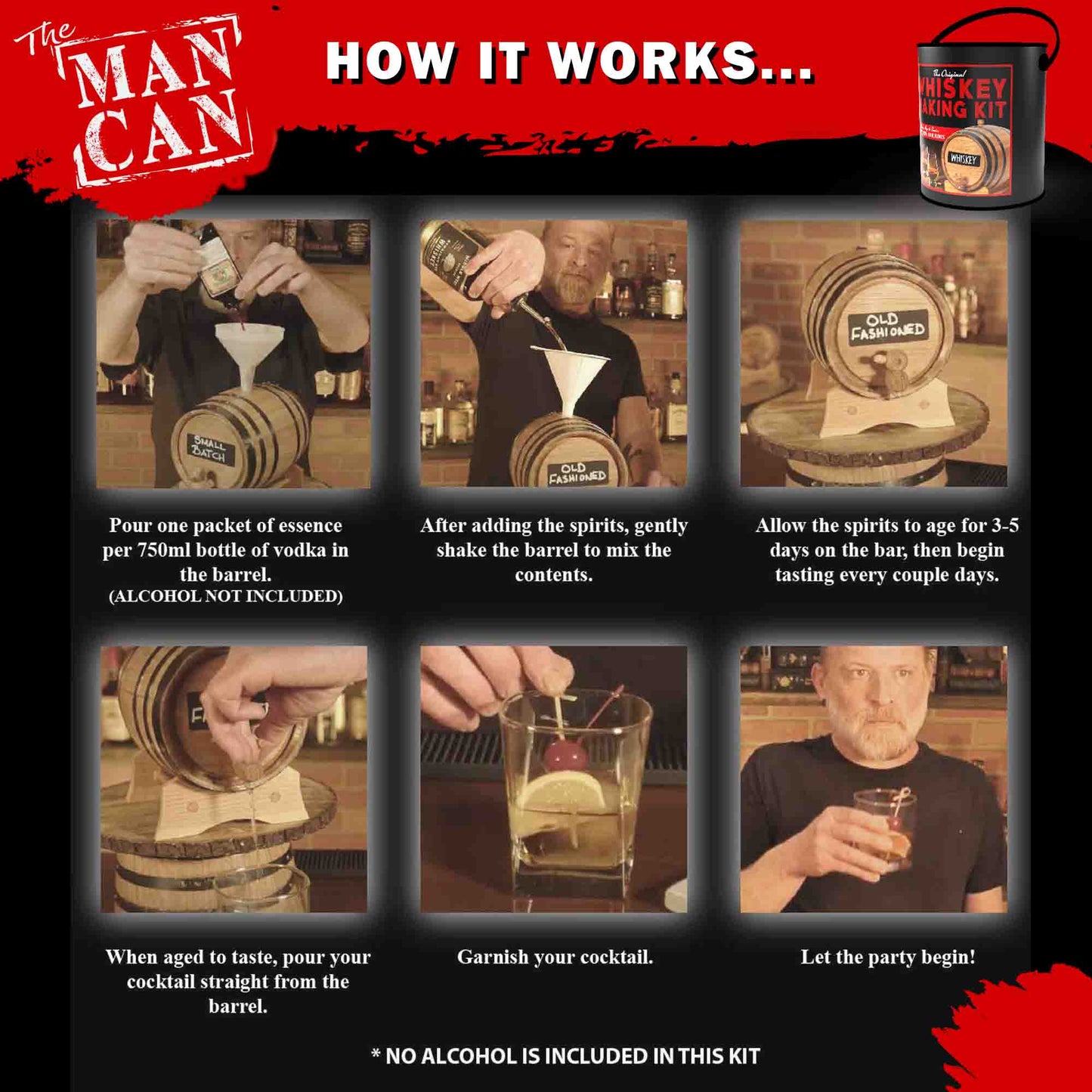 Whiskey Making Kit | Ultimate DIY Gift for Men | Oak Barrel