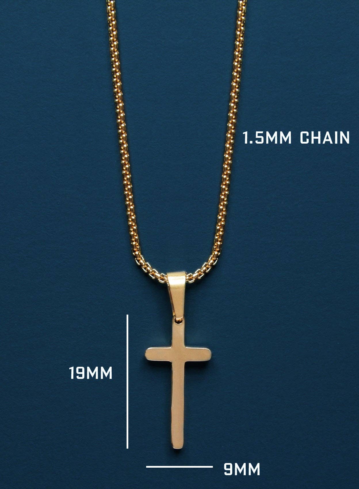 Mini Gold Cross Necklace for Men