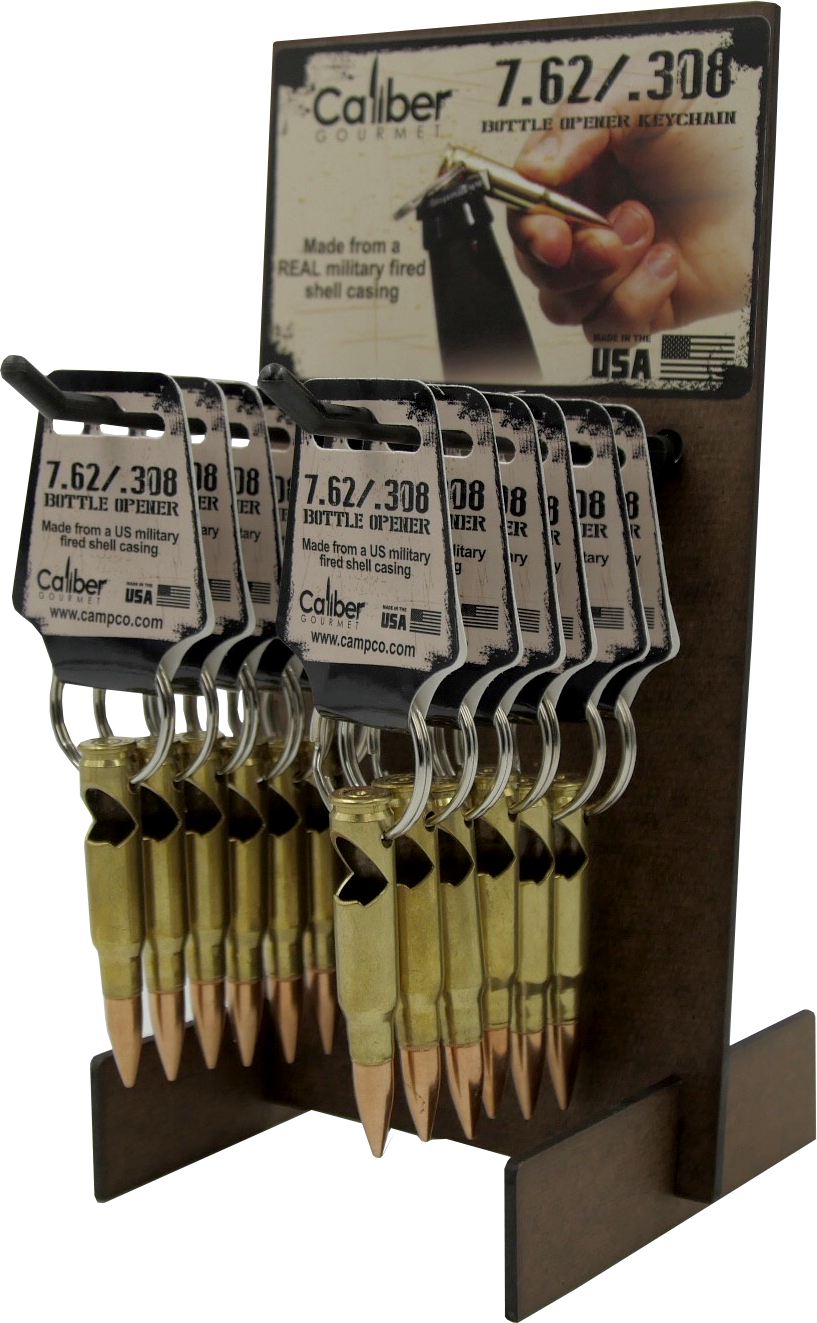 308 Bottle Opener Keychain Display of 24