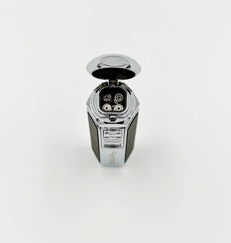 Cigar Lighter 4 Burner Black/Chrome