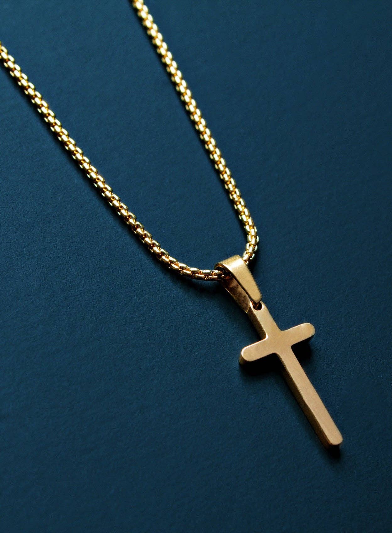 Mini Gold Cross Necklace for Men