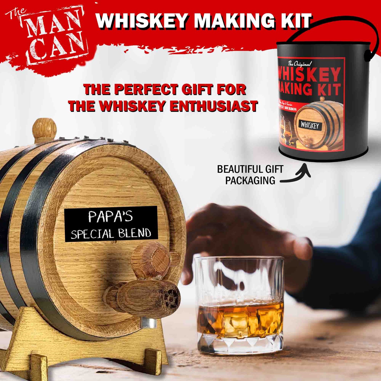 Whiskey Making Kit | Ultimate DIY Gift for Men | Oak Barrel