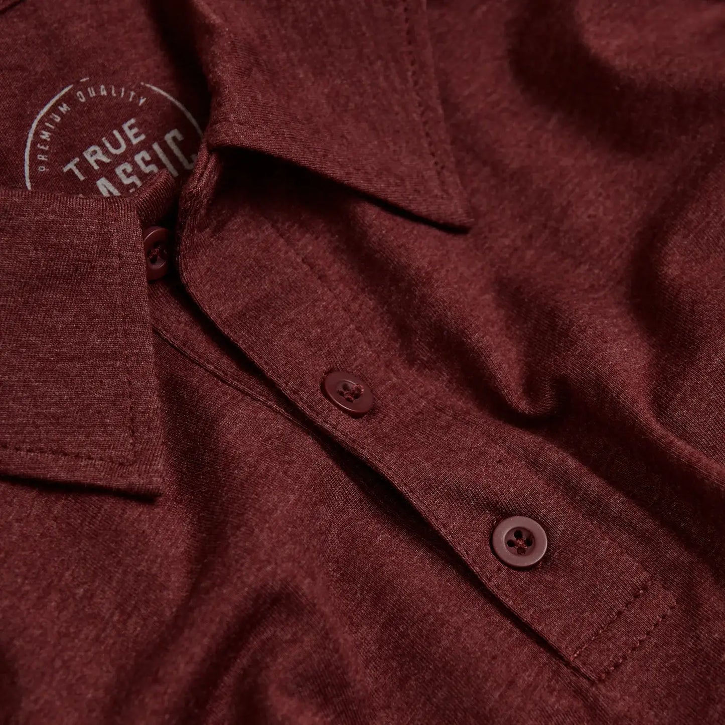 Short Sleeve Shirt | Polo | Heather Burgundy