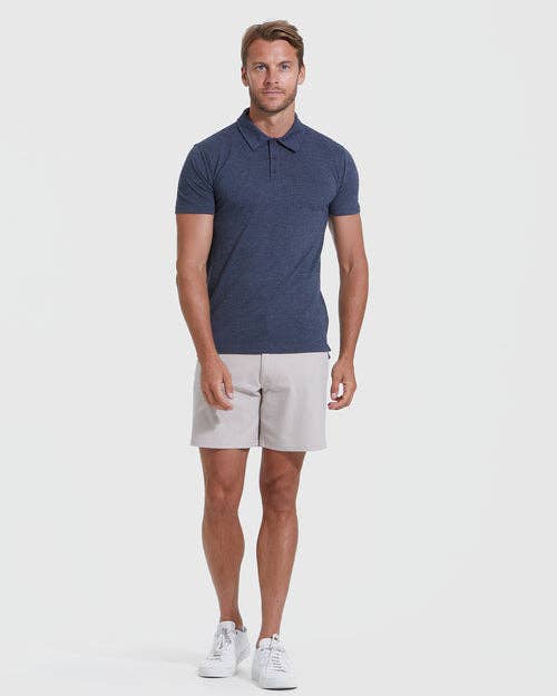 Short Sleeve Shirt | Polo | Heather Navy